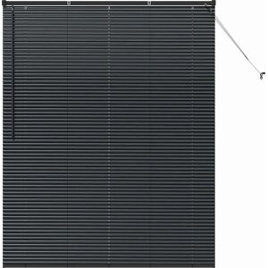 vidaXL Vinduessikter med gardiner - 140 x 175 cm Svart Aluminium vidaXL Vinduessikter med gardiner - 140 x 175 cm Svart Aluminium