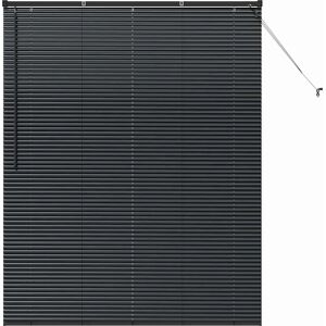 vidaXL Window Blinds with Curtains Black Aluminium - Window Blind - Black - 80 x 130 cm vidaXL Window Blinds with Curtains Black Aluminium - Window Blind - Black - 80 x 130 cm