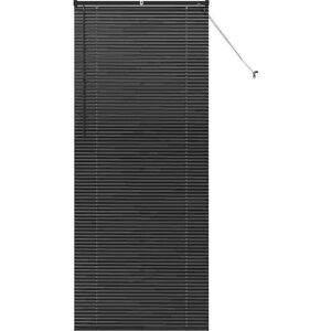 vidaXL Window Blind with Curtains - Black Aluminium - Window Blind vidaXL Window Blind with Curtains - Black Aluminium - Window Blind
