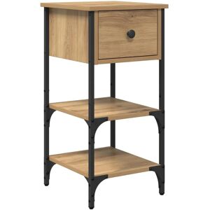 vidaXL Artisan Oak Bedside Table - Beige - 34x36x70 cm vidaXL Artisan Oak Bedside Table - Beige - 34x36x70 cm
