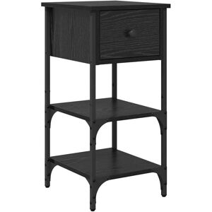 vidaXL Bedside Table Black Oak - Engineered Wood Bedroom Furniture vidaXL Bedside Table Black Oak - Engineered Wood Bedroom Furniture