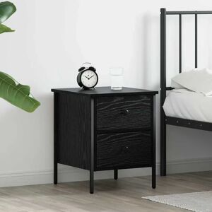 vidaXL Bedside Table Black Oak 40x42x50 cm Engineered Wood - Bedside Table vidaXL Bedside Table Black Oak 40x42x50 cm Engineered Wood - Bedside Table