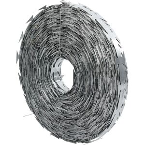 vidaXL Stahl Galvanisierter Stacheldraht - 50 m - Außensicherheitszaun vidaXL Stahl Galvanisierter Stacheldraht - 50 m - Außensicherheitszaun