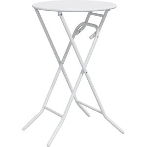 vidaXL Folding Garden Table White Ø50x72 cm Steel Compact vidaXL Folding Garden Table White Ø50x72 cm Steel Compact