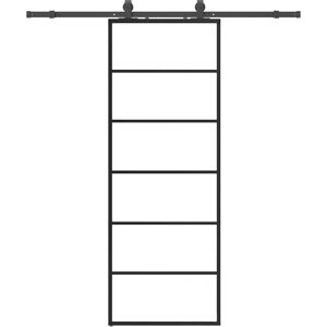 Vidaxl Black ESG Glass Sliding Door Set 76x205 - Sliding Door Vidaxl Black ESG Glass Sliding Door Set 76x205 - Sliding Door