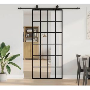 Vidaxl Zwarte ESG Glazen Schuifdeur - Set schuifdeur Vidaxl Zwarte ESG Glazen Schuifdeur - Set schuifdeur