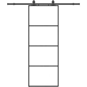 Vidaxl Black Esg Glass Sliding Door Set - 76x205 Cm Vidaxl Black Esg Glass Sliding Door Set - 76x205 Cm