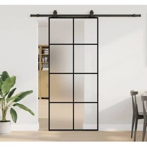Vidaxl Zwart ESG Glazen Schuifdeur Set - 90x205 cm Vidaxl Zwart ESG Glazen Schuifdeur Set - 90x205 cm