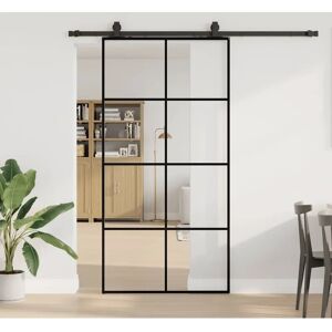 Vidaxl Black ESG Glass Sliding Door Set 102.5x205 Cm - Modern Space Saving Door Vidaxl Black ESG Glass Sliding Door Set 102.5x205 Cm - Modern Space Saving Door