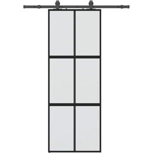 VIDAXL Black Glass Sliding Door Kit - Modern Interior Style VIDAXL Black Glass Sliding Door Kit - Modern Interior Style