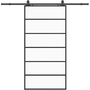 Vidaxl Black ESG Glass Sliding Door Set 102x205 - Sliding Door Vidaxl Black ESG Glass Sliding Door Set 102x205 - Sliding Door