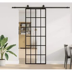 Vidaxl Black ESG Glass Sliding Door Set - Sliding Door Vidaxl Black ESG Glass Sliding Door Set - Sliding Door