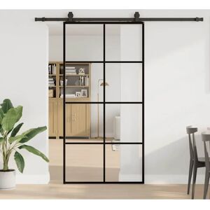 Vidaxl Black ESG Glass Sliding Door Set 102.5x205 - Sliding Door Set Vidaxl Black ESG Glass Sliding Door Set 102.5x205 - Sliding Door Set