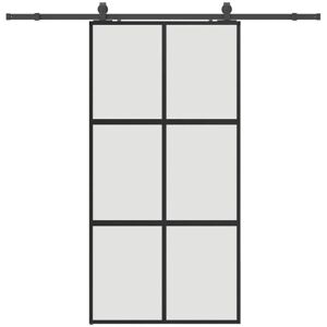 Vidaxl Black Matt Tempered Glass Sliding Door Set - Sliding Door Vidaxl Black Matt Tempered Glass Sliding Door Set - Sliding Door