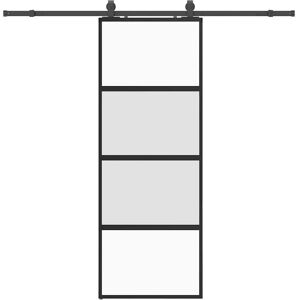 Vidaxl Black Tempered Glass Sliding Door - Space-Saving Design Vidaxl Black Tempered Glass Sliding Door - Space-Saving Design