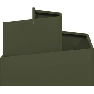 vidaXL Metal Planter Olive Green Metal Medium Stackable Rectangular - Planter vidaXL Metal Planter Olive Green Metal Medium Stackable Rectangular - Planter