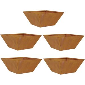 VidaXL Garden Bowls Planter Set of 5 - Weatherproof Steel Copper 35x35x15 cm VidaXL Garden Bowls Planter Set of 5 - Weatherproof Steel Copper 35x35x15 cm