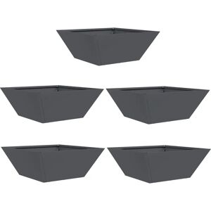 vidaXL Garden Bowls - 5 Steel Planters - Anthracite - 40x40x15cm - Garden Type vidaXL Garden Bowls - 5 Steel Planters - Anthracite - 40x40x15cm - Garden Type