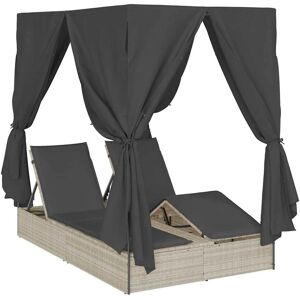 Vidaxl Doppel-Liege mit Dach und Vorhängen - Outdoor Daybed Vidaxl Doppel-Liege mit Dach und Vorhängen - Outdoor Daybed