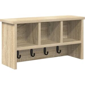 vidaXL Sonoma Oak Wall Mounted Clothes Rack - Clothes Rack vidaXL Sonoma Oak Wall Mounted Clothes Rack - Clothes Rack