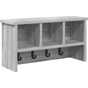 vidaXL Wall Mounted Clothes Rack - Modern, Grey Sonoma, 50x16x26cm vidaXL Wall Mounted Clothes Rack - Modern, Grey Sonoma, 50x16x26cm