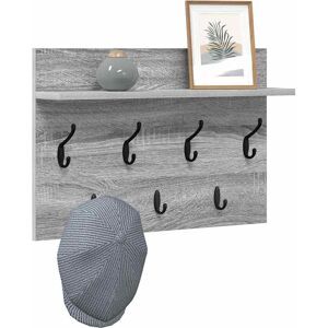 vidaXL Wall Mounted Clothes Rack Grey Sonoma - Clothes Rack vidaXL Wall Mounted Clothes Rack Grey Sonoma - Clothes Rack