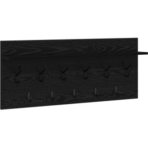 vidaXL Black Oak Wall Mounted Clothes Rack - Clothes Rack vidaXL Black Oak Wall Mounted Clothes Rack - Clothes Rack