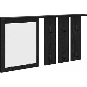 vidaXL Wall Mounted Clothes Rack Black Oak - Clothes Rack vidaXL Wall Mounted Clothes Rack Black Oak - Clothes Rack