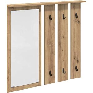 vidaXL Wall-mounted clothes rack with shelf - Modern, Brown, 84x10x80 cm - Wall-mounted clothes rack with shelf vidaXL Wall-mounted clothes rack with shelf - Modern, Brown, 84x10x80 cm - Wall-mounted clothes rack with shelf