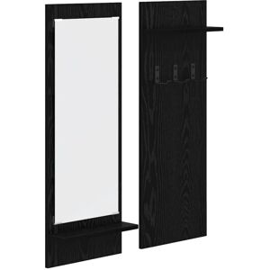 vidaXL Wall Mounted Clothes Rack Black Oak - Clothes Rack vidaXL Wall Mounted Clothes Rack Black Oak - Clothes Rack