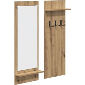 vidaXL Wall Mounted Clothes Rack with Shelf - Brown - Clothes Rack vidaXL Wall Mounted Clothes Rack with Shelf - Brown - Clothes Rack