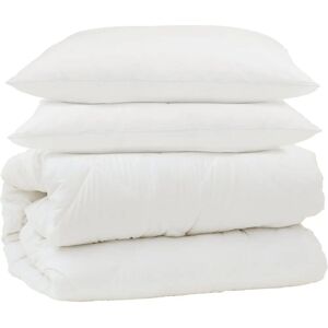 vidaXL Weißes Mikrofaser-Bettwäsche-Set 240x220 - Bettwäsche vidaXL Weißes Mikrofaser-Bettwäsche-Set 240x220 - Bettwäsche