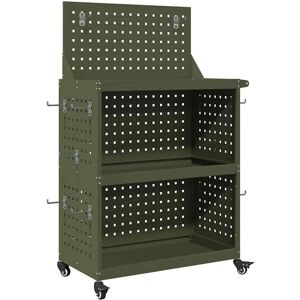 Vidalx Tool Cabinet - 65x35x111 cm - Steel, Olive Green Vidalx Tool Cabinet - 65x35x111 cm - Steel, Olive Green
