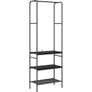 vidaXL Clothes Rack with Shelves Black Oak - Clothes Rack - 60 x 30 x 171 cm vidaXL Clothes Rack with Shelves Black Oak - Clothes Rack - 60 x 30 x 171 cm