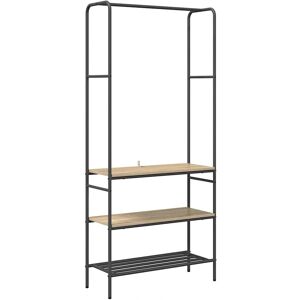 vidaXL Clothes rack with shelves Sonoma Oak 77 x 30 x 171 cm - Clothes rack vidaXL Clothes rack with shelves Sonoma Oak 77 x 30 x 171 cm - Clothes rack