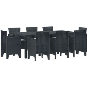VIDAXL Gartentisch-Set 9 Stück mit Kissen Anthrazit - Gartentisch-Set VIDAXL Gartentisch-Set 9 Stück mit Kissen Anthrazit - Gartentisch-Set