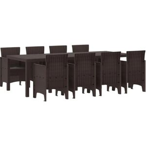 Vidaxl Garden Dining Set Brown Rectangular - Garden Furniture Vidaxl Garden Dining Set Brown Rectangular - Garden Furniture
