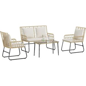 VidaXL Modern Garden Furniture Set - Brown Wicker - Garden Furniture Set VidaXL Modern Garden Furniture Set - Brown Wicker - Garden Furniture Set