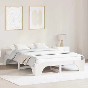 vidaXL White Solid Wood Bed Frame - 150x200cm - Modern Minimalist vidaXL White Solid Wood Bed Frame - 150x200cm - Modern Minimalist