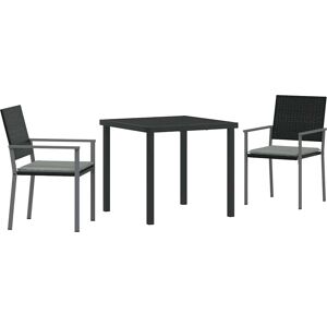 Vidaxl Gartentisch-Set 3 Stück Schwarz Poly Rattan Vidaxl Gartentisch-Set 3 Stück Schwarz Poly Rattan