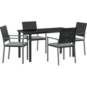 VidaXL - Rattan Schwarz - Gartenstuhl-Set VidaXL - Rattan Schwarz - Gartenstuhl-Set