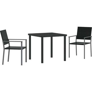 Vidaxl Gartentisch-Set - Schwarz - 2 Stücke Vidaxl Gartentisch-Set - Schwarz - 2 Stücke