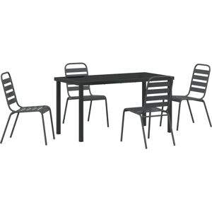 vidaXL Tuin eettafelset - Donkergrijs - 5 Stuks vidaXL Tuin eettafelset - Donkergrijs - 5 Stuks