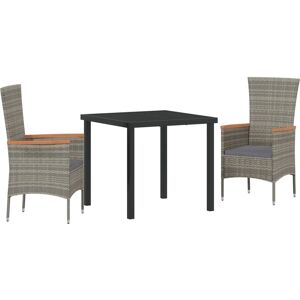 vidaXL Have Spisebordsæt - 3 dele med Rattan og Polyester Puder vidaXL Have Spisebordsæt - 3 dele med Rattan og Polyester Puder