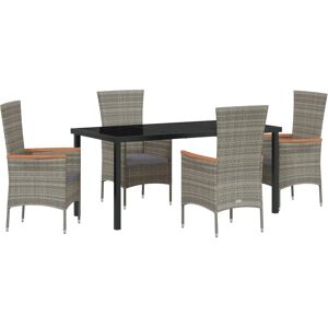 VidaXL Garden Dining Set Gray - Modern Outdoor Lounge VidaXL Garden Dining Set Gray - Modern Outdoor Lounge