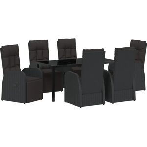 Vidaxl Garden Furniture Set - 7 Pieces - Black Rattan Vidaxl Garden Furniture Set - 7 Pieces - Black Rattan