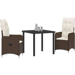 Vidaxl Garden Dining Set - Brown Rattan with Cushions Vidaxl Garden Dining Set - Brown Rattan with Cushions