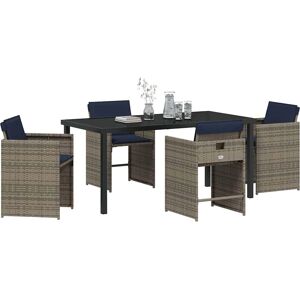 Vidaxl Puutarhan ruokailusetti - 5 osainen moderni rattanhuonekalu Vidaxl Puutarhan ruokailusetti - 5 osainen moderni rattanhuonekalu