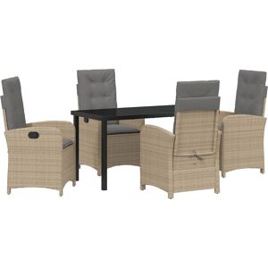 UNKNOWN - 5-Piece Beige Rattan Set UNKNOWN - 5-Piece Beige Rattan Set