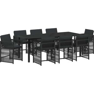 Generic - Zestaw jadalny 9 elementów - Czarne - Zestaw ogrodu Generic - Zestaw jadalny 9 elementów - Czarne - Zestaw ogrodu